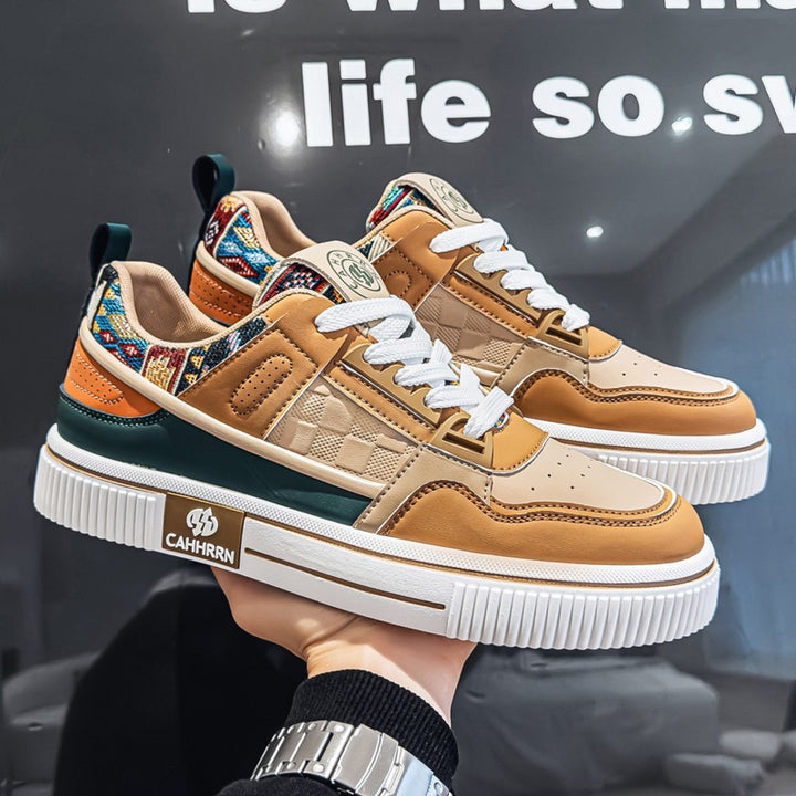 Herren stylische Plateausneaker mit gepolstertem Schaftkragen, geprägten Overlays und griffiger Plattformsohle Drune