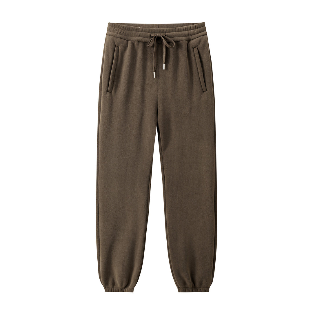 Herren Fleece-Jogginghose mit elastischem Bund, Kordelzug und gerippten Bündchen Drune