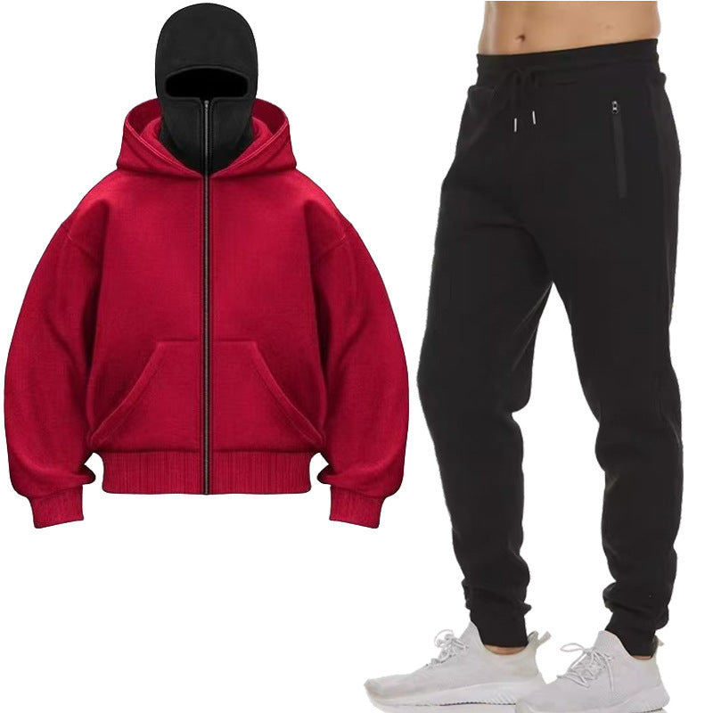 Herren Jogginganzug mit hochgeschlossener Kapuze und praktischen Reißverschlusstaschen Drune