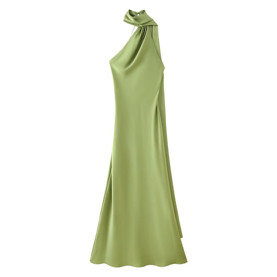Femme Halter Neck Maxi Kleid mit seitlichem Schlitz Drune