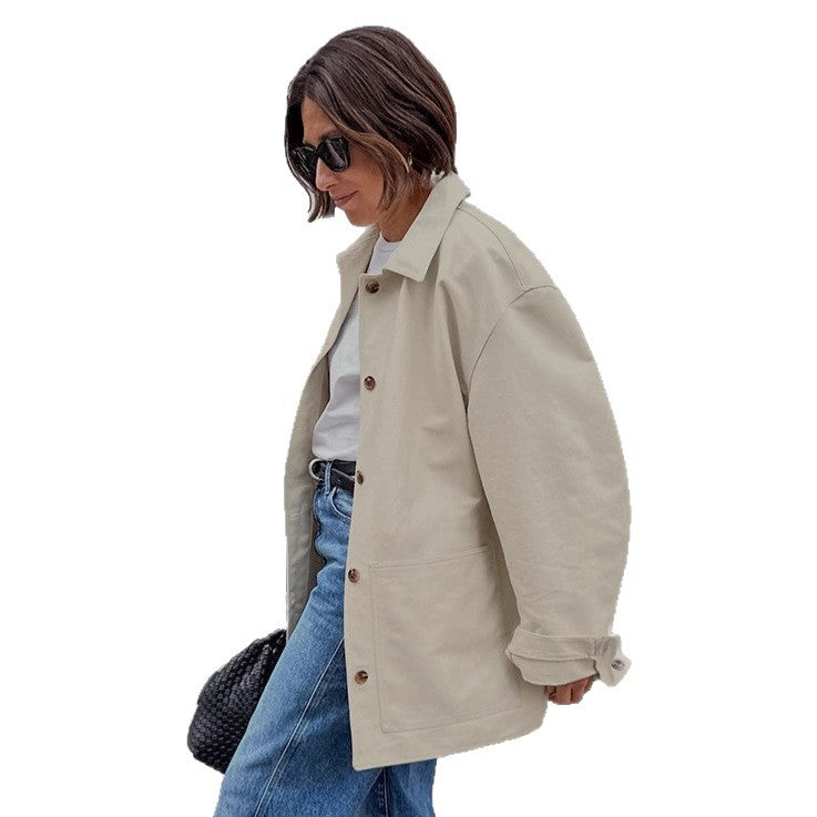 Damen Oversized Utility-Jacke Drune