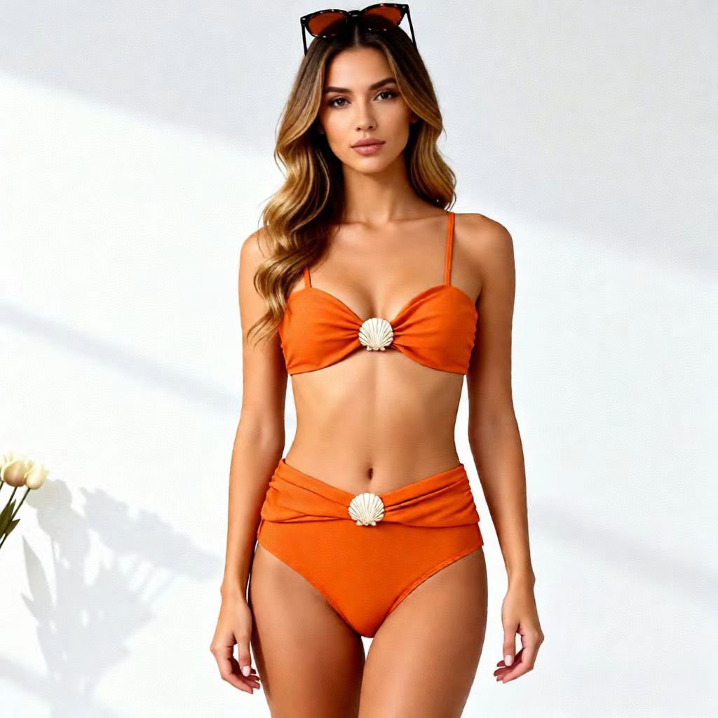 Damen Zweiteiler-Bikini mit raffinierten Rüschen und Muschel-Detail Drune