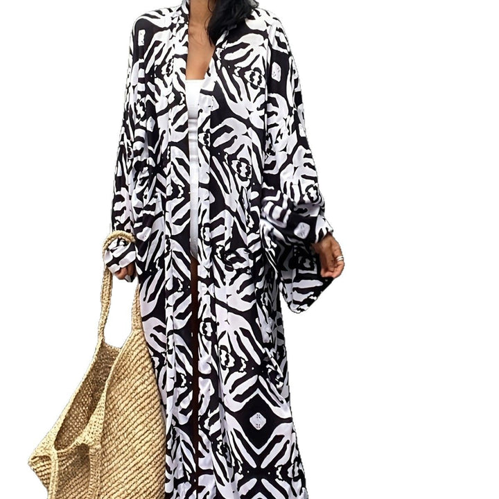 Damen Kimono-Robe mit Leopardenmuster Drune