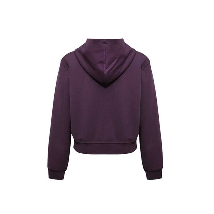 Damen Kurze taillierte Kapuzen-Sweatjacke mit Zwei-Wege-Reißverschluss und Eingrifftaschen Drune