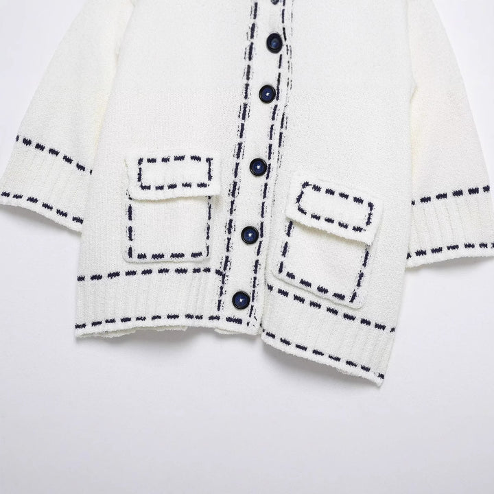 Damen Strukturierter Kurzarm Geschnittene Strickjacke Drune