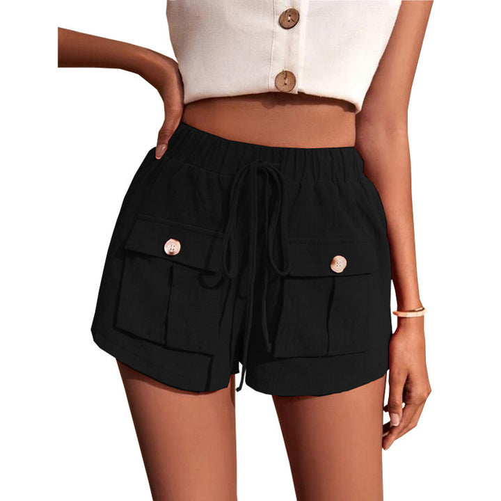 Damen lässige Shorts mit praktischen Taschen und komfortablem Kordelzug Drune