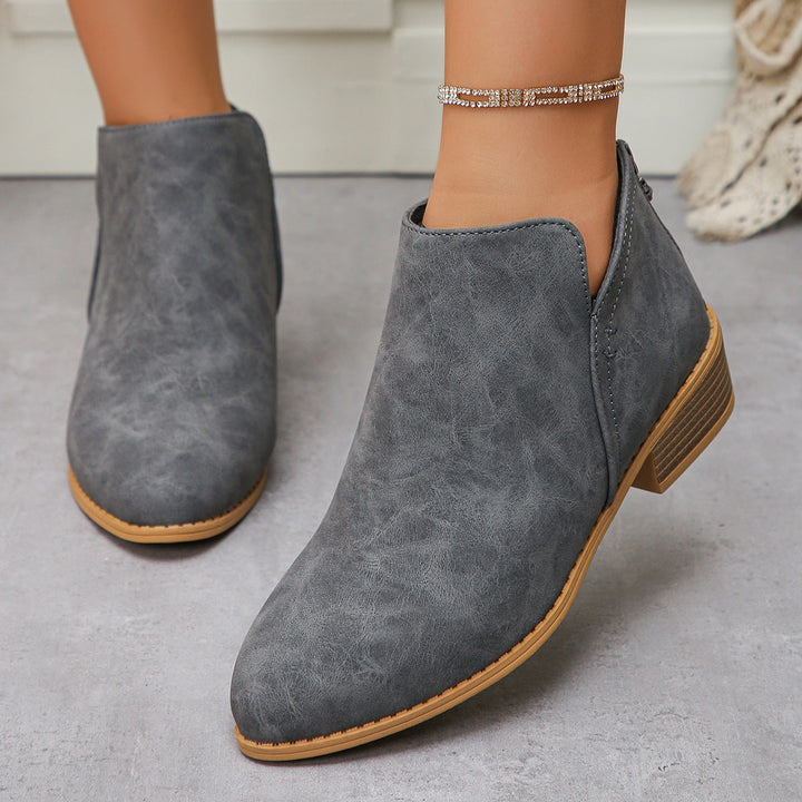 Damen modische Ankle Boots mit seitlichem Reißverschluss und geschmackvollem Design Drune