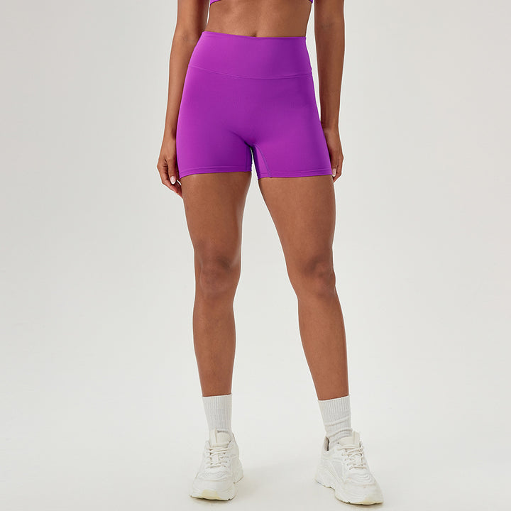Damen Hoch geschnittene Sportshorts mit elastischem Bund und feuchtigkeitsableitendem Material Drune
