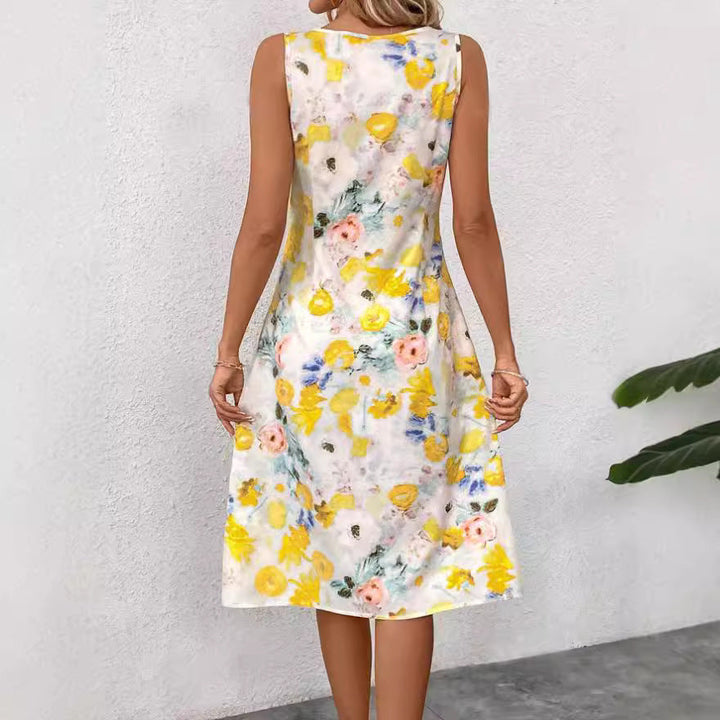 Damen Blumendesign Sommerkleid Drune