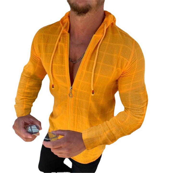 Herren Sportliche Langarmjacke mit innovativem Texturmuster und praktischem Reißverschluss Drune