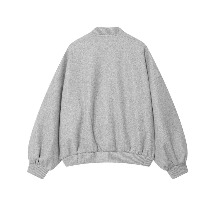 Damen 60+ oversized Wolloptik Bomberjacke mit Reißverschluss und Rippbündchen Drune