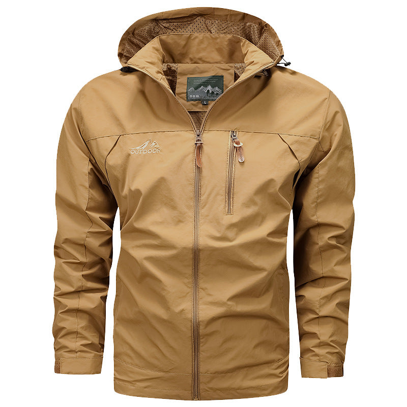 Herren Ultraleichte Außenjacke mit verstellbarer Kapuze