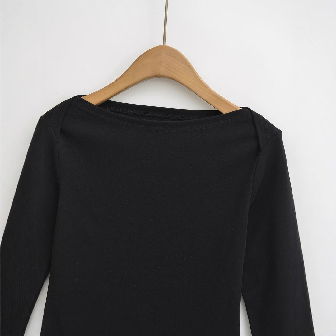 Damen Langarmshirt mit lockerem Schnitt und eleganten Schulterdetails Drune