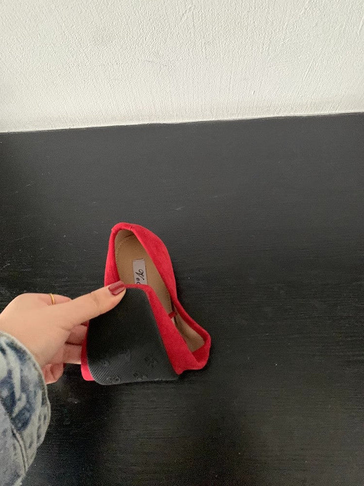 Damen Ballerinas aus hochwertigem Wildleder mit filigranem Schleifendetail Drune