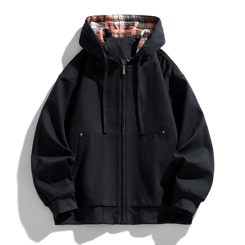 Herren Sportliche Kapuzenjacke mit Fleece-Futter Drune