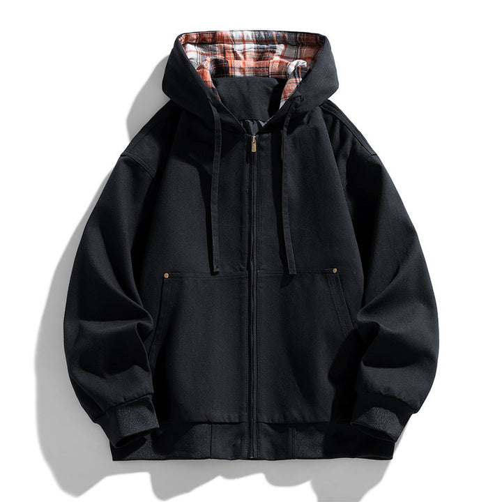 Herren Sportliche Kapuzenjacke mit Fleece-Futter Drune