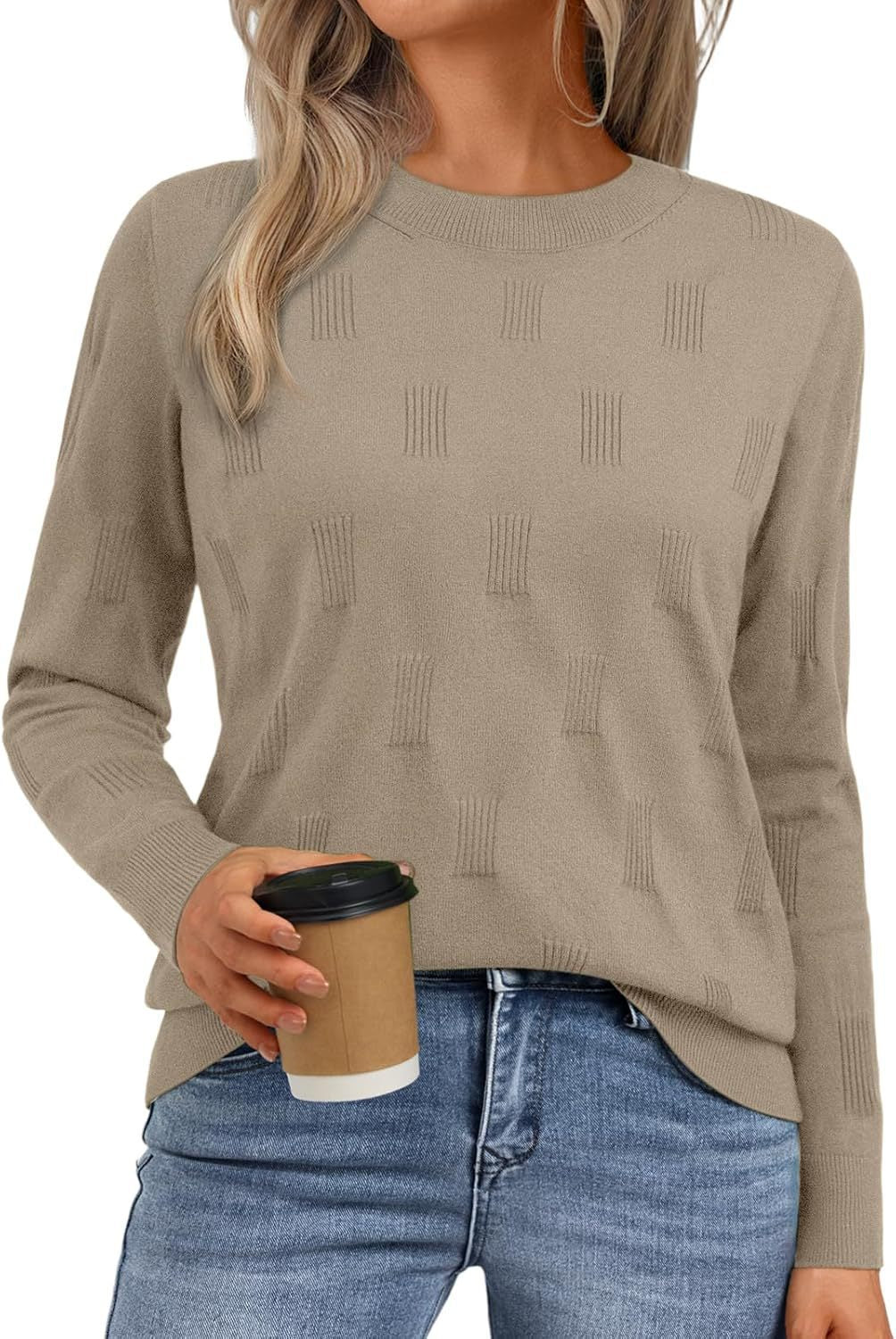 Damen Modischer Strickpullover mit Strukturmuster Drune