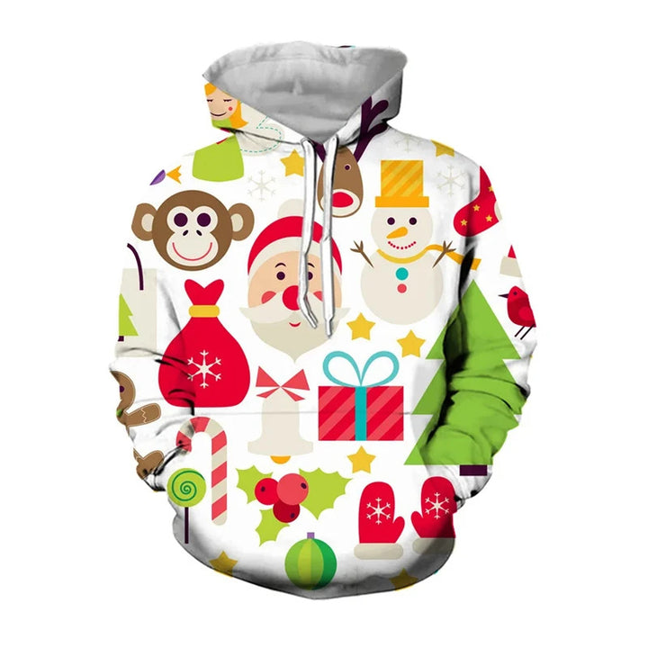 Damen Lustiger Weihnachts-Kapuzenpullover mit festlichem Motiv Drune