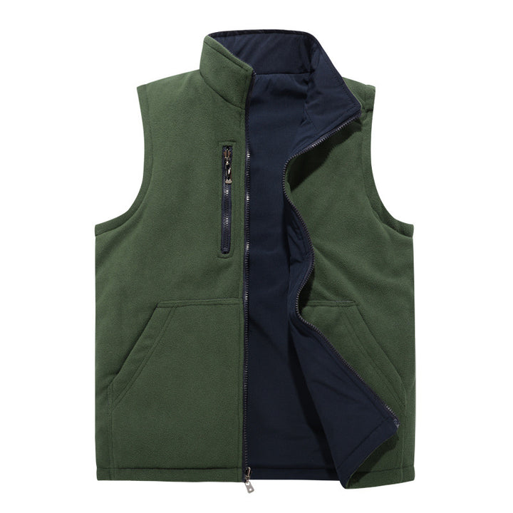 Herren Winddichte Softshell-Weste mit hochflorigem Fleece-Innenfutter, Stehkragen und verdeckten Eingrifftaschen Drune