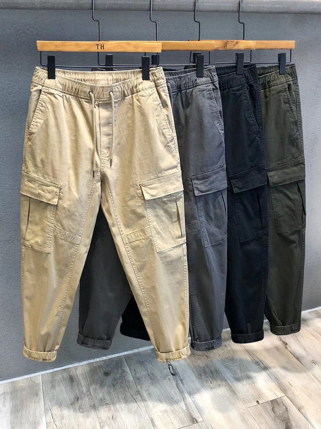 Herren Cargohose im Camouflage-Utility-Stil mit geradem Bein und robustem Canvas Drune