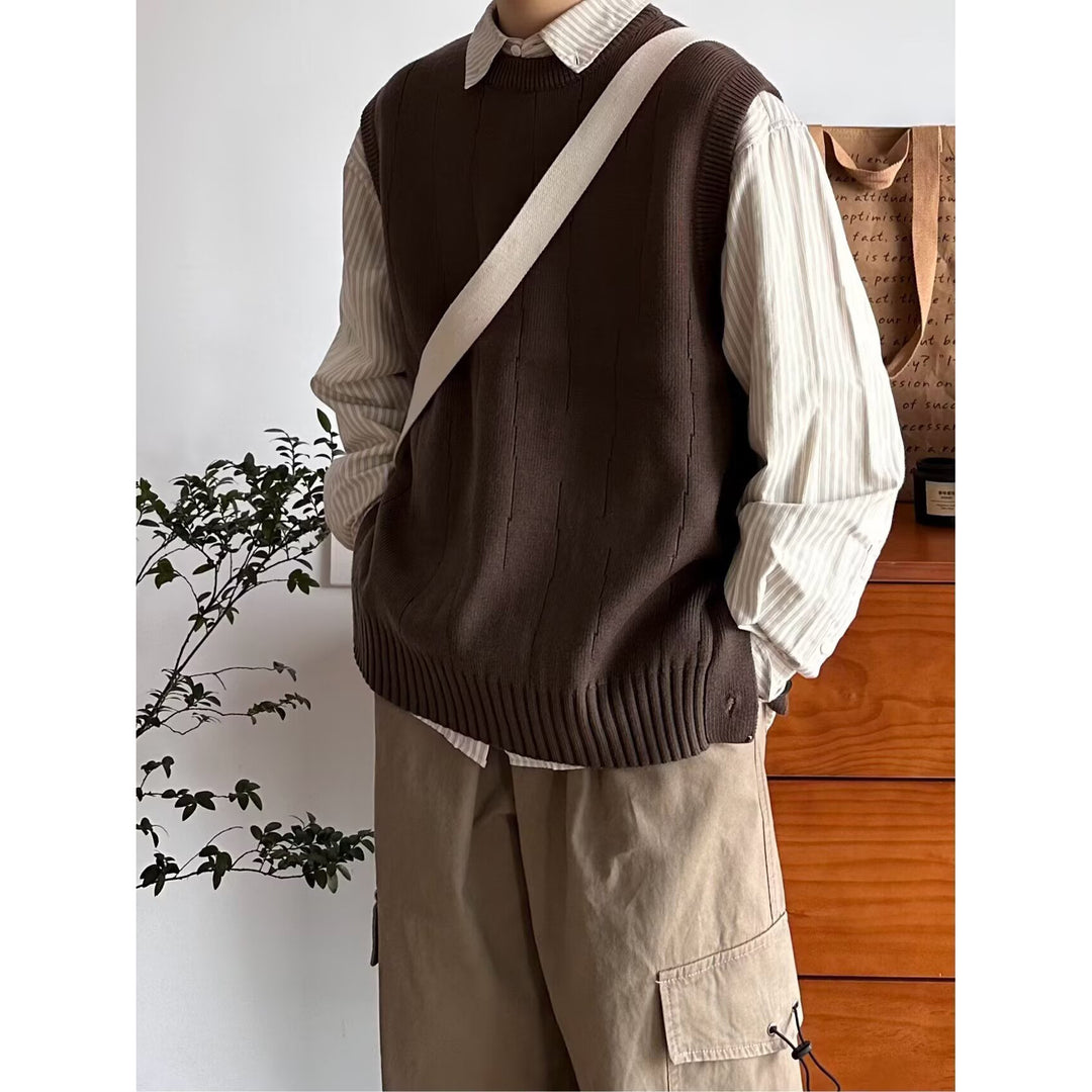 Damen Modische Strickweste mit Knopfdetails Drune