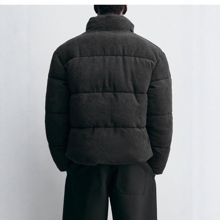 Herren Kurz geschnittene Steppjacke in Cordstruktur mit hohem Stehkragen Drune