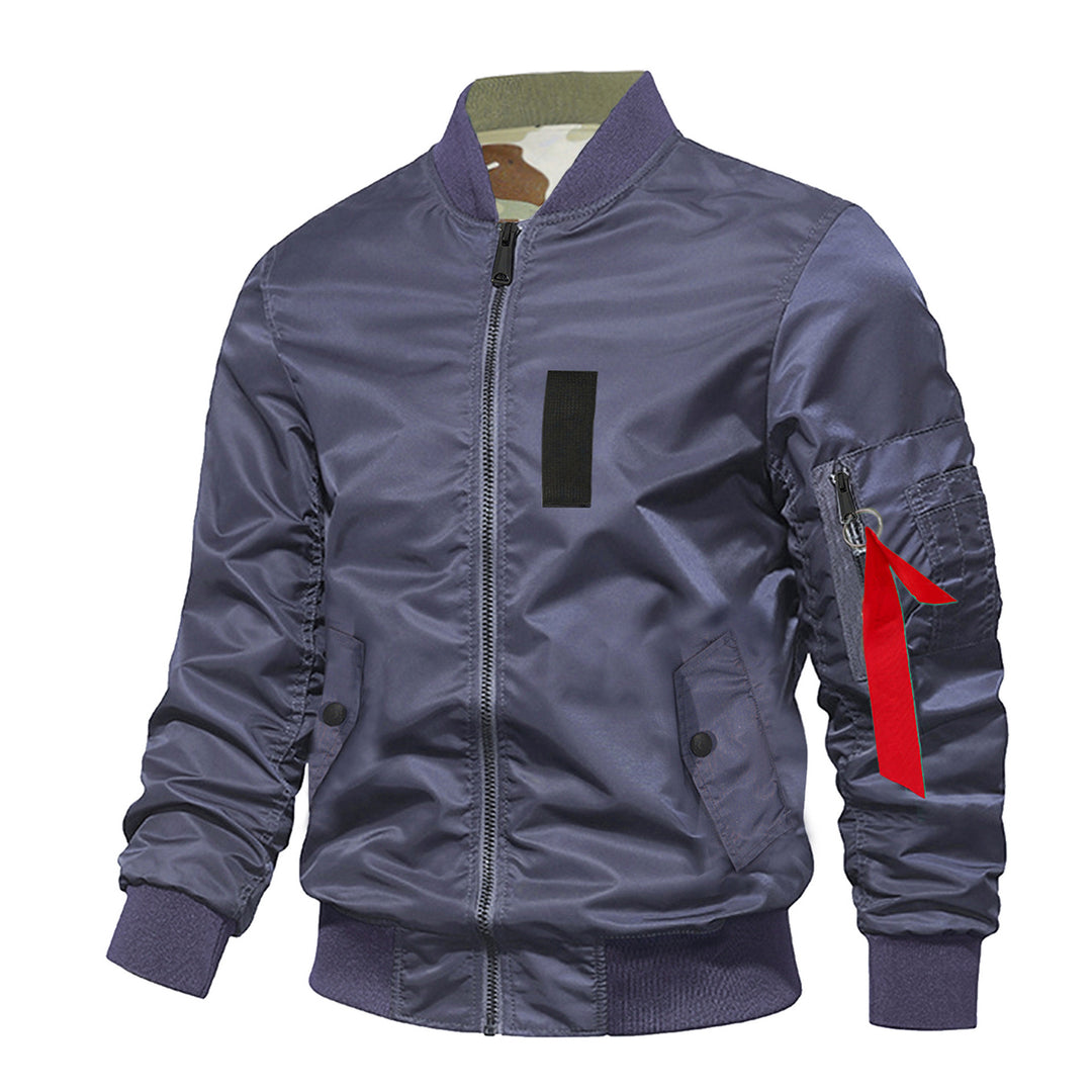 Men's  slim insulated flight-style bomber with zip utility sleeve and angled flap pockets Drune