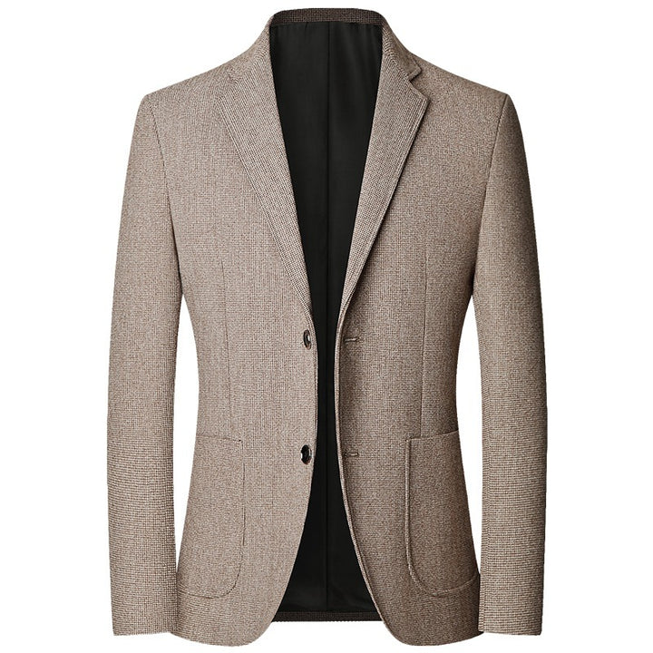 Herren Slim Fit Sakko mit feiner Struktur und klassischer Knopfleiste Drune