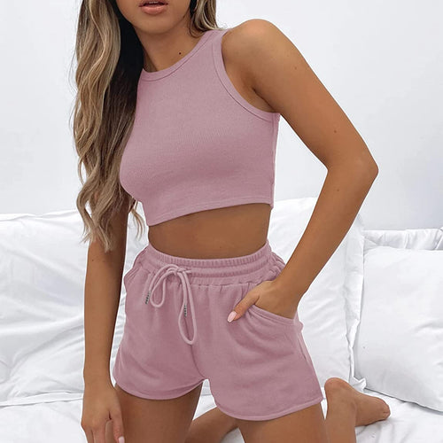 Damen hochwertiges Sport-Set mit Racerback-Top und Shorts Drune