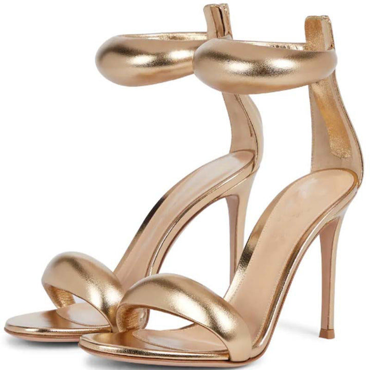 Damen High Heel Riemchensandalen mit Knöchelriemen Drune