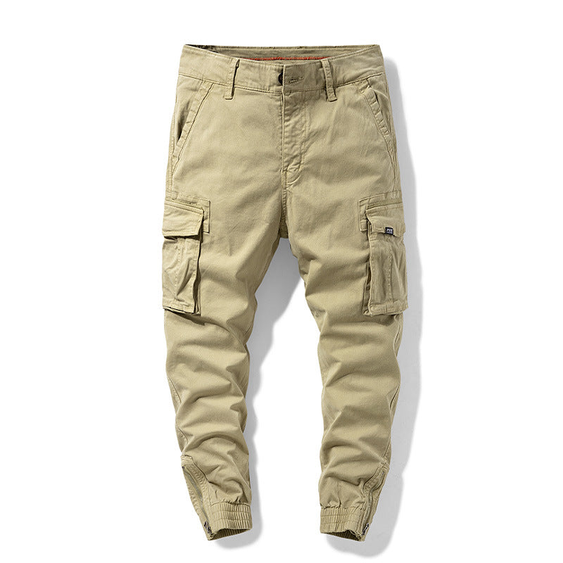 Herren Cargo-Jogginghose mit elastischem Saum, verstärkten Klappentaschen und Canvas‑Optik Drune