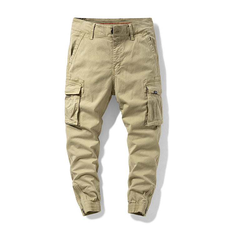 Herren Cargo-Jogginghose mit elastischem Saum, verstärkten Klappentaschen und Canvas‑Optik Drune