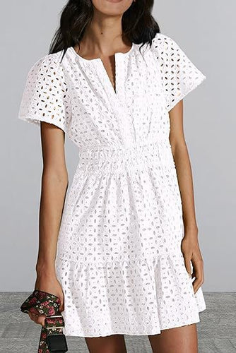 Damen Sommerliches Kurzkleid mit Stickerei Drune