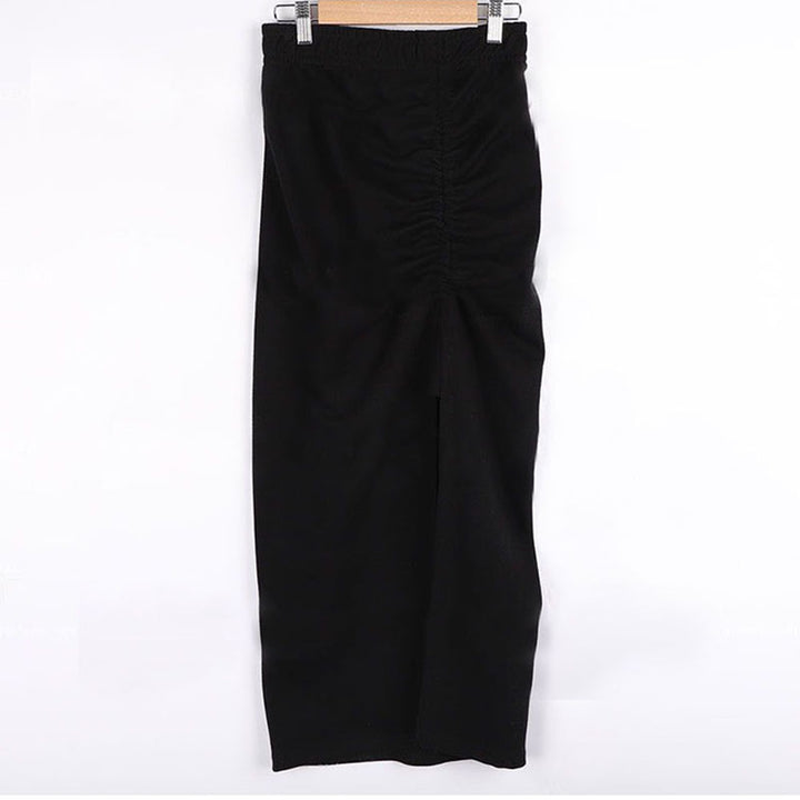 Damen eleganter Midirock mit Raffung Drune