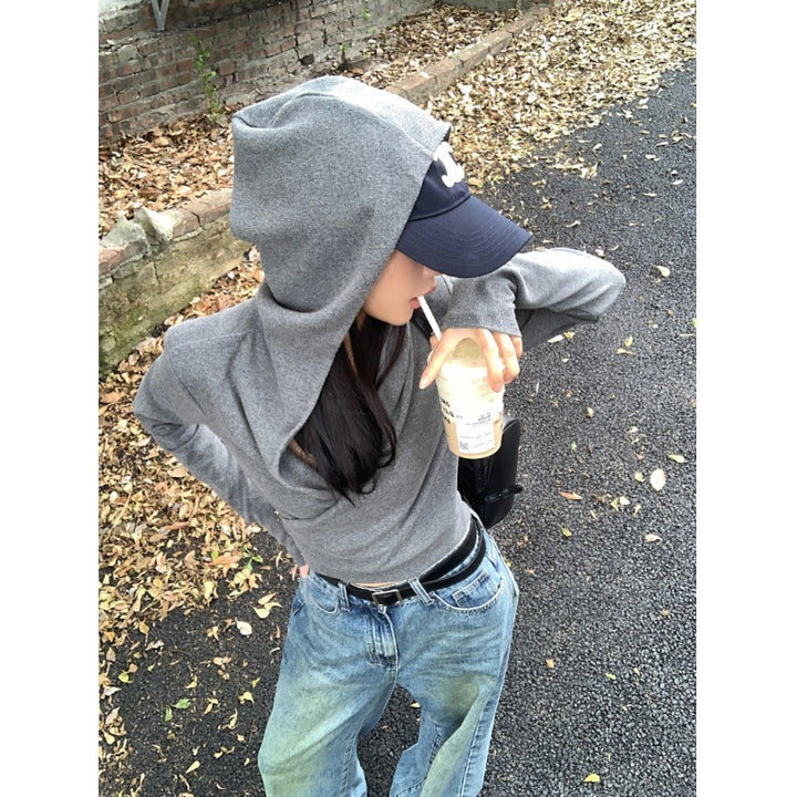 Damen lässiges Hoodie mit tiefem Ausschnitt Drune