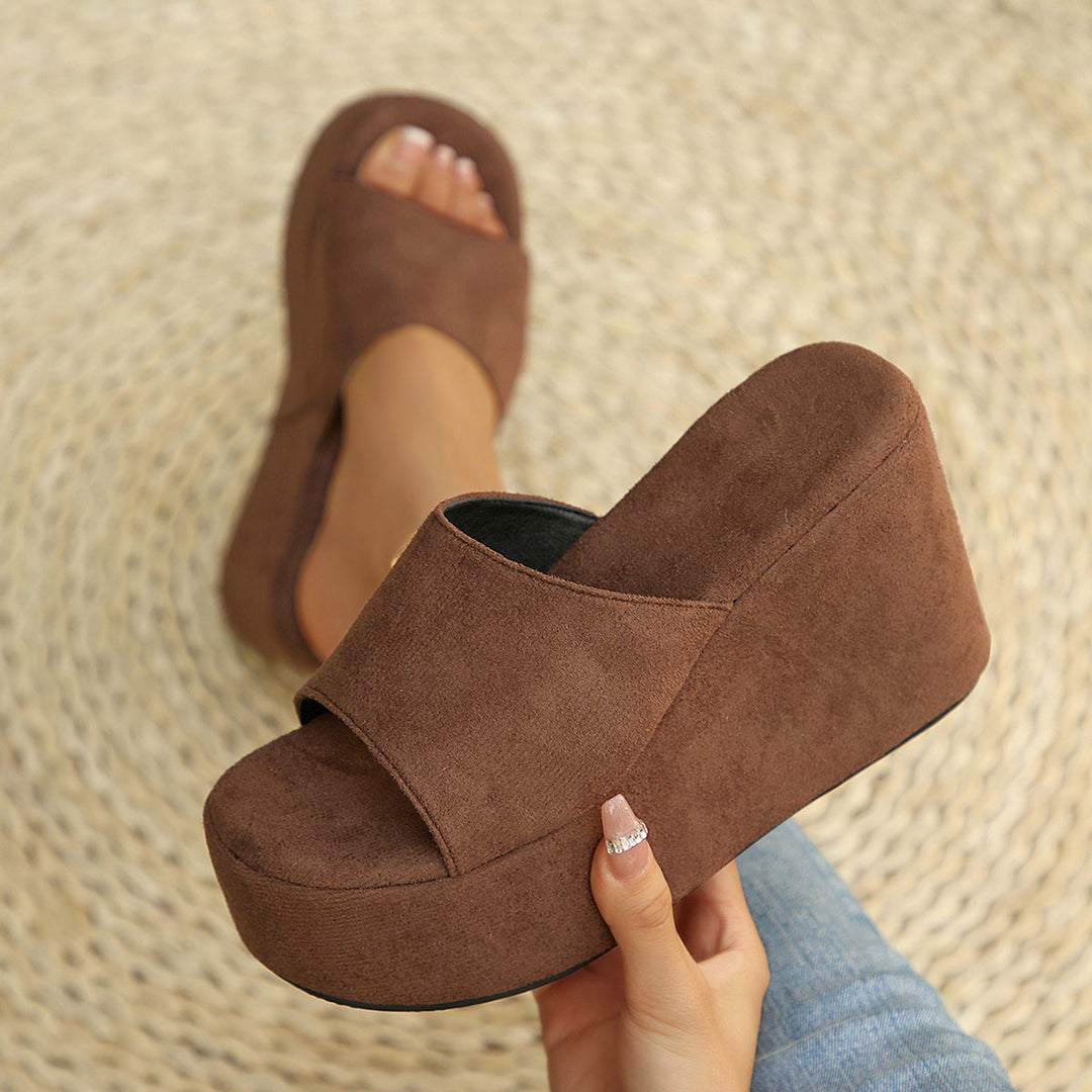 Damen Wedge-Pantoletten mit modischem Design und rutschfester Sohle Drune