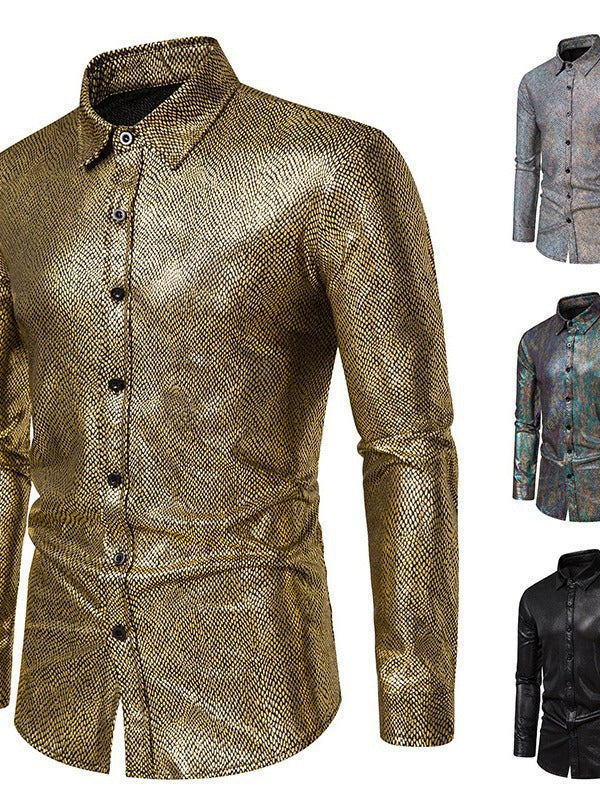 Herren elegantes Hemd mit schimmerndem Obermaterial und modernem Schnitt Drune