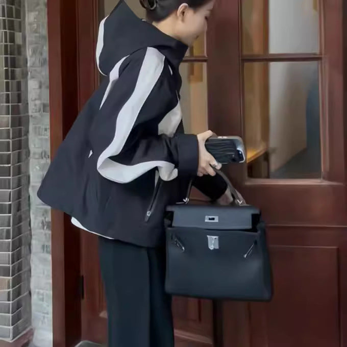 Damen Urbanes Übergangsjacke mit hohem Kragen Drune