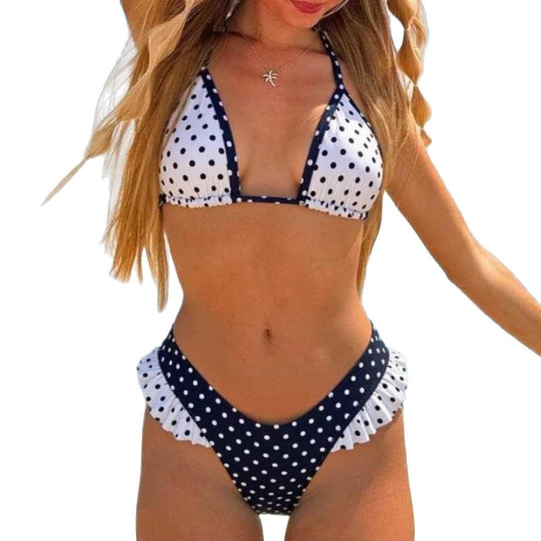 Damen Triangel-Bikini mit verspielten Rüschendetails Drune