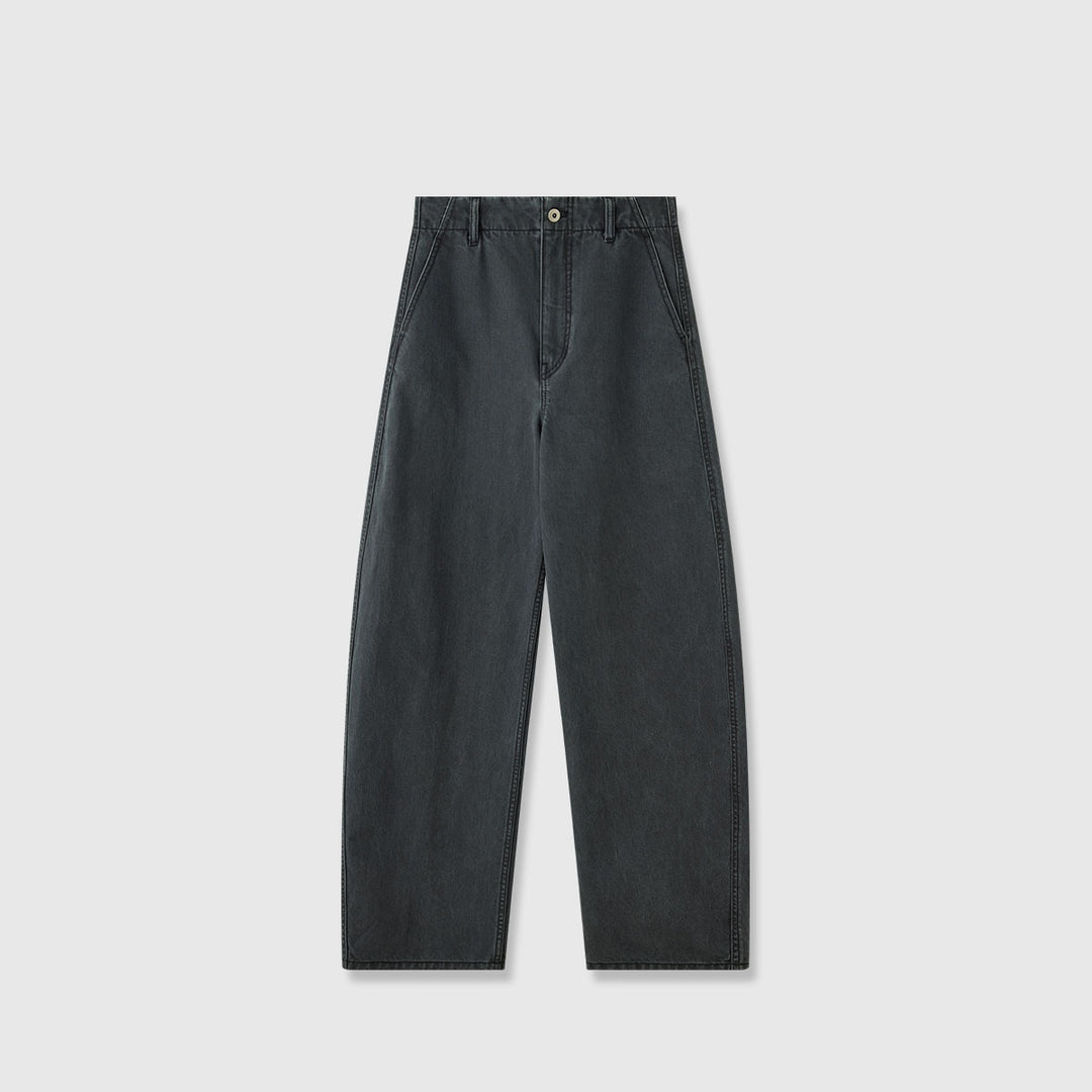 Damen weite Denim-Hose mit hohem Bund und komfortablem Schnitt Drune