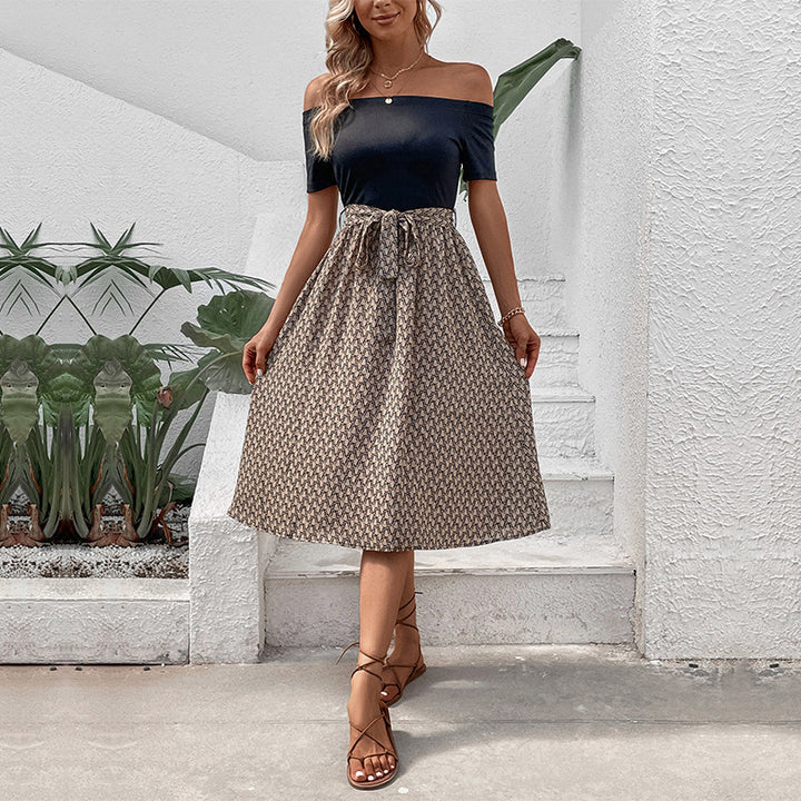 Damen Wickelkleid mit tailliertem Oberteil und verspieltem A-Linien-Schnitt Drune