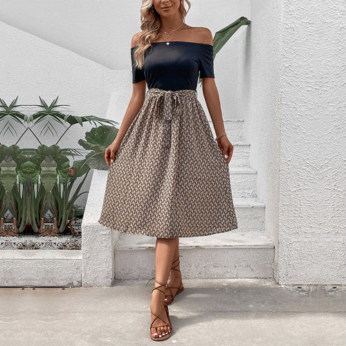 Damen Wickelkleid mit tailliertem Oberteil und verspieltem A-Linien-Schnitt Drune