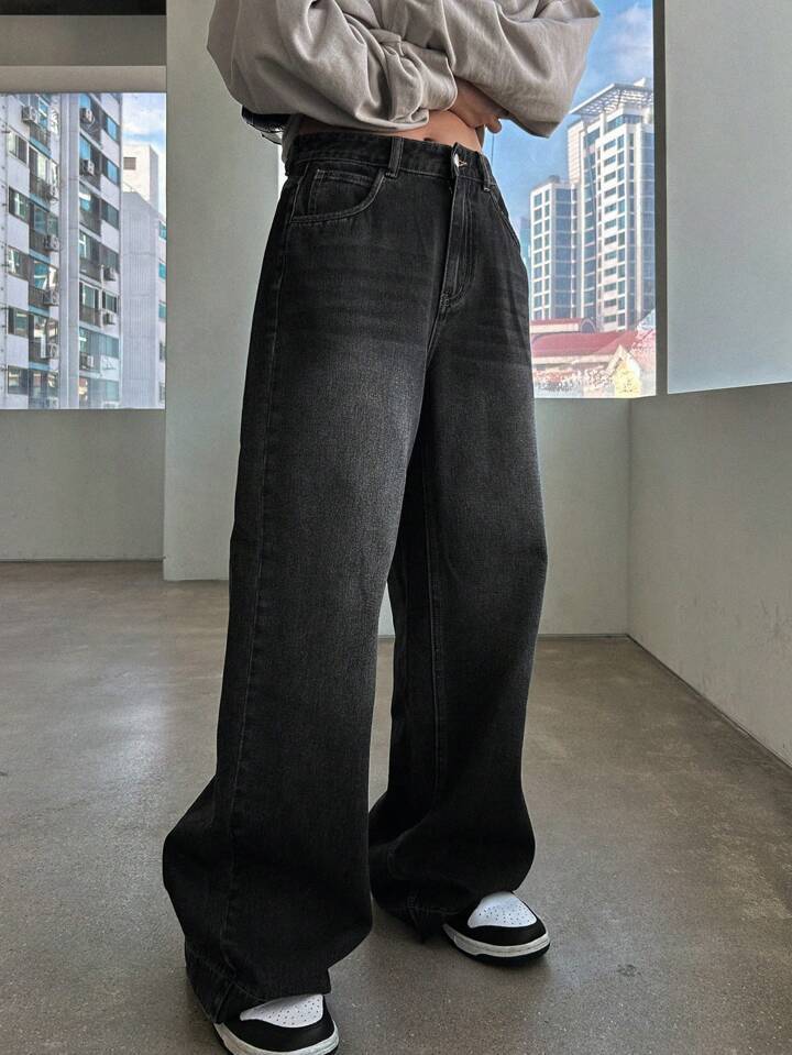 Damen Weite Jeanshose im modernem Schnitt mit elegantem Design Drune