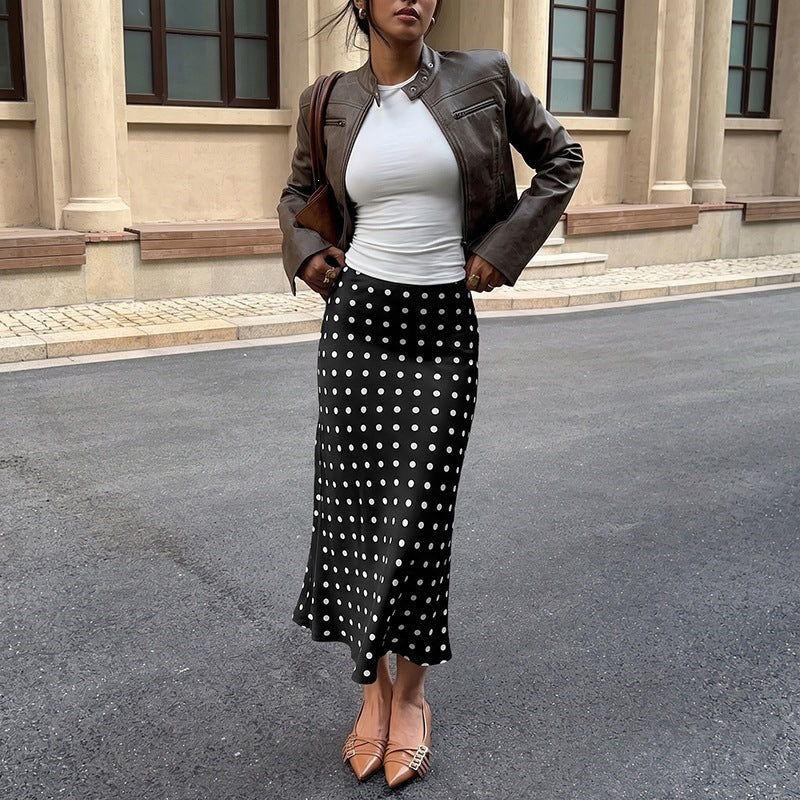 Damen Maxirock mit Punkten und elegantem Schnitt Drune