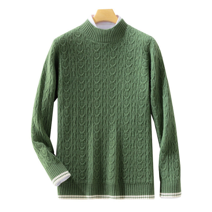 Damen Feinstrickpullover mit Zopfmuster, kurzem Stehkragen und gerippten Abschlüssen Drune