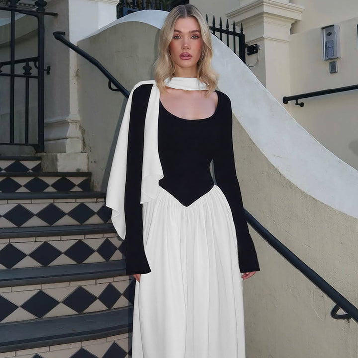 Damen Elegantes Langarmoberteil mit schickem asymmetrischen Design Drune