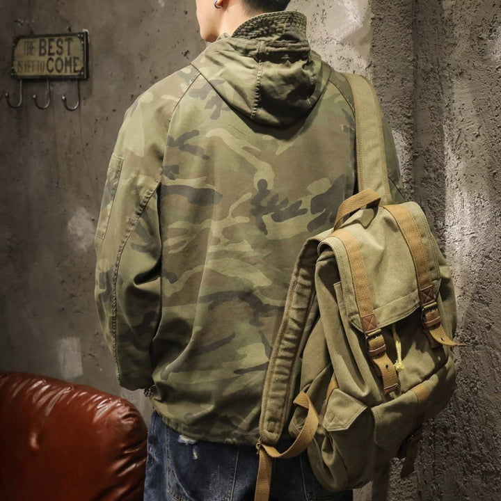 Herren Kapuzen-Anorak mit Halbzip, Kängurutasche und Tunnelzugsaum Drune