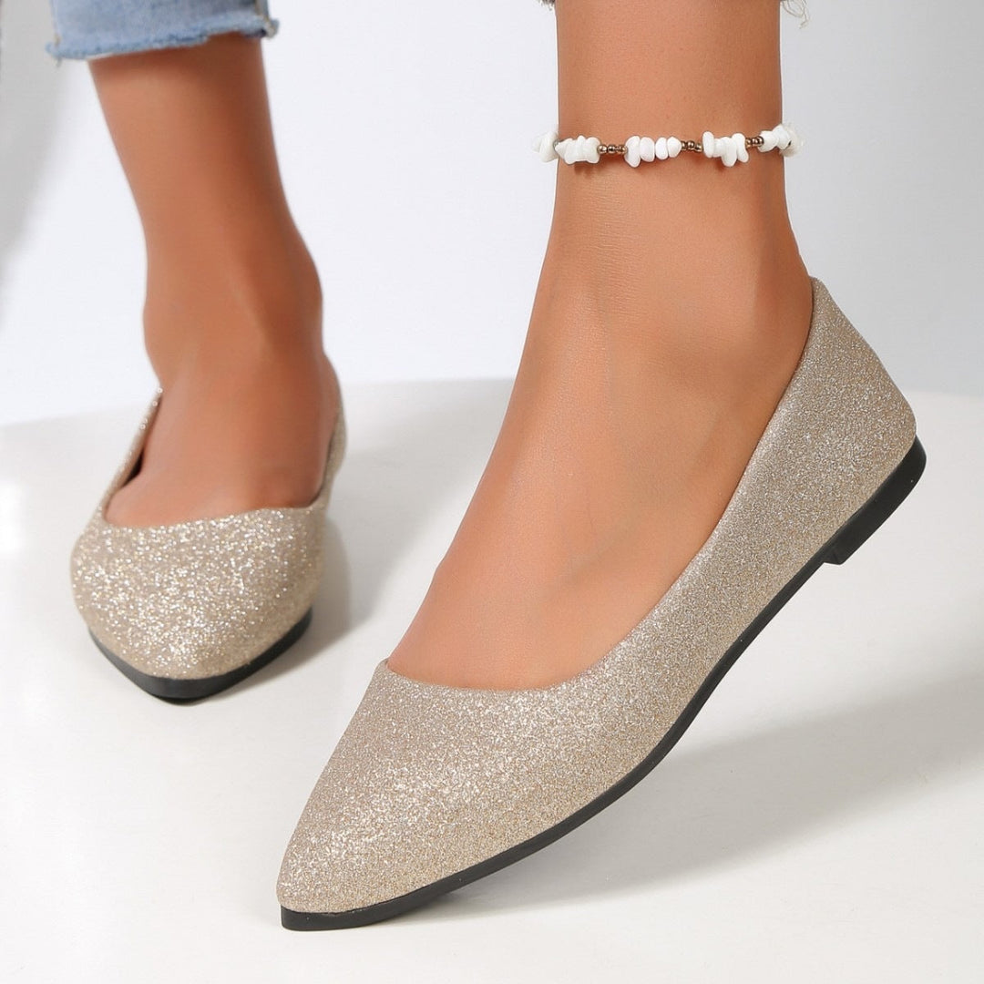Damen Glitzernde Ballerinas mit elegantem Schnitt Drune
