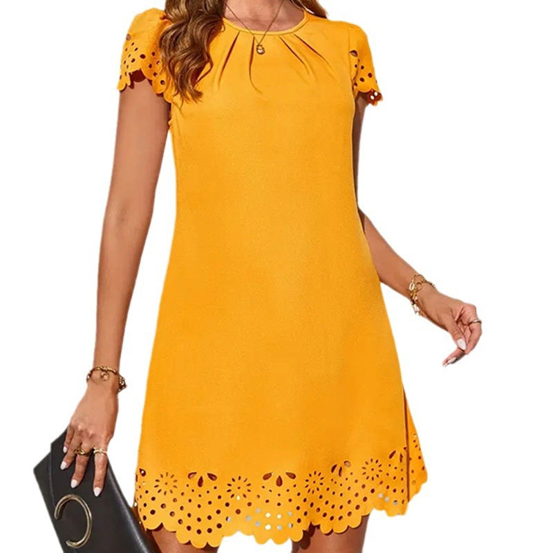 Damen Sommerkleid mit dekorativen Lochmuster Drune