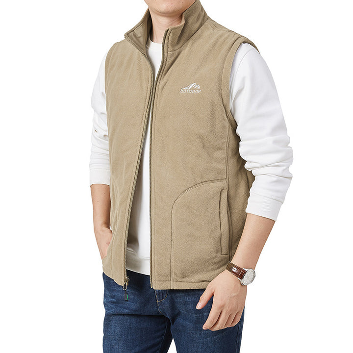 Herren Fleece-Weste mit hohem Kragen Drune